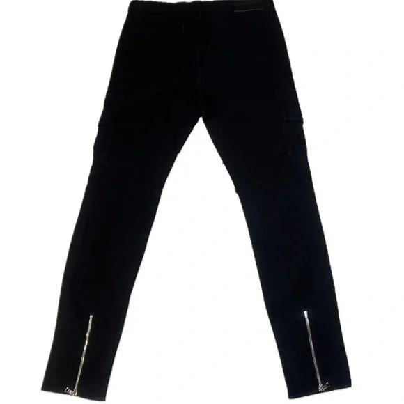 RTA CARGO DRAWSTRING TWILLS BLACK PANTS W/ LEG ZIPS WAIST 32 NWOT - Picture 5 of 14